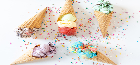 ice cream with colorful sprinkles