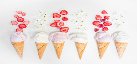 ice cream with strawberries